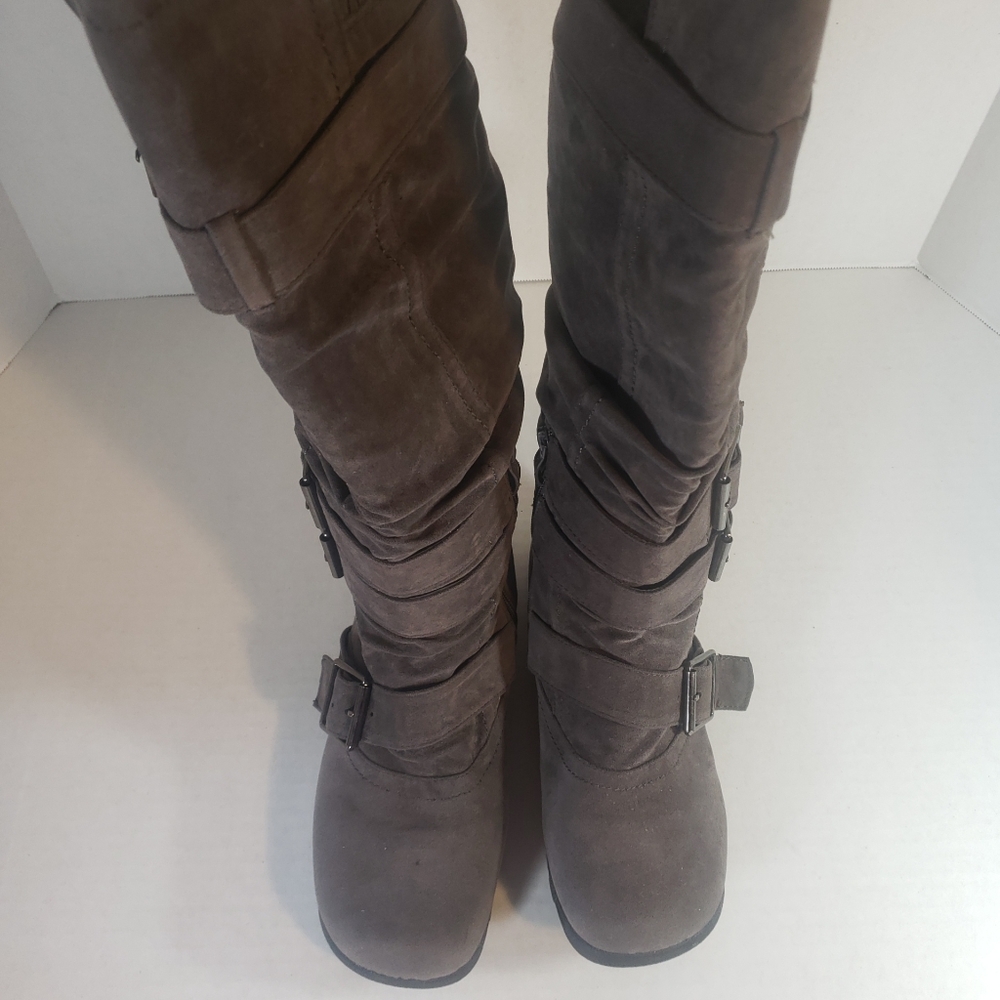 ANNA BD-2523 Knee High Faux Suede Boots